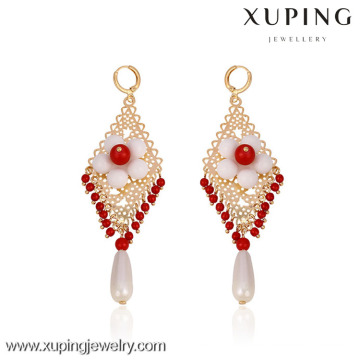 29369- Boucles d&#39;oreilles perlées de bijoux de lustre de mode de Xuping avec la fleur